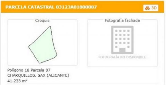 Vente Terrain Sax  A en Espagne